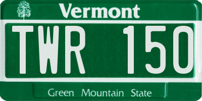 VT license plate TWR150