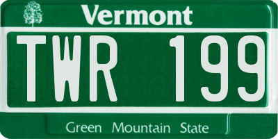 VT license plate TWR199