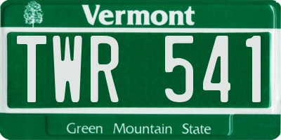 VT license plate TWR541