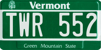 VT license plate TWR552