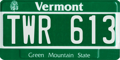 VT license plate TWR613