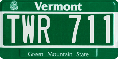 VT license plate TWR711