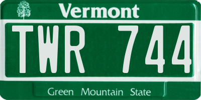VT license plate TWR744