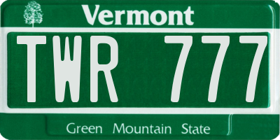 VT license plate TWR777