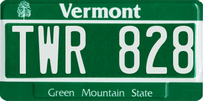 VT license plate TWR828