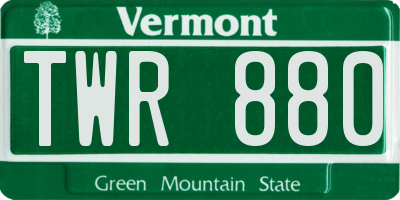 VT license plate TWR880