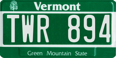 VT license plate TWR894