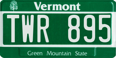 VT license plate TWR895