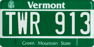 VT license plate TWR913