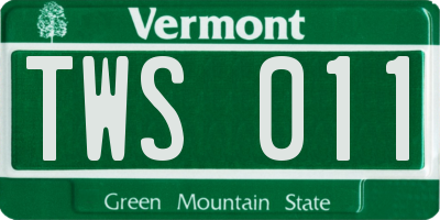 VT license plate TWS011