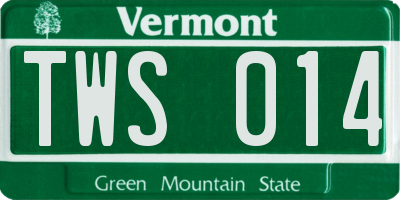 VT license plate TWS014
