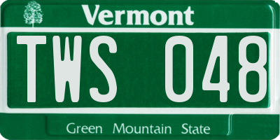 VT license plate TWS048