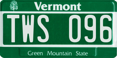 VT license plate TWS096