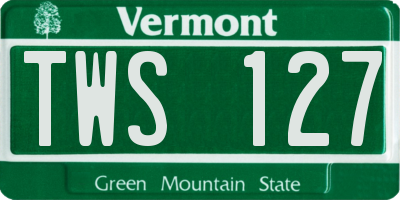 VT license plate TWS127