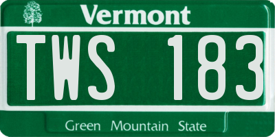 VT license plate TWS183