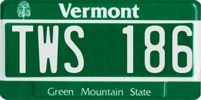 VT license plate TWS186