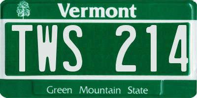VT license plate TWS214