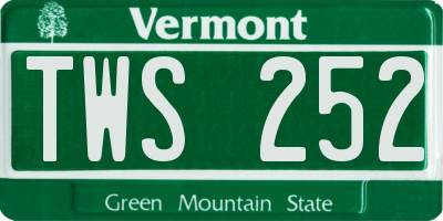 VT license plate TWS252