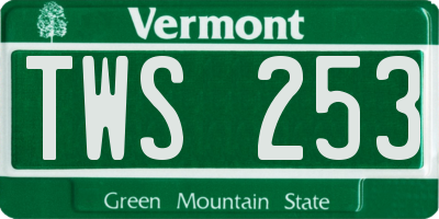 VT license plate TWS253