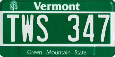 VT license plate TWS347