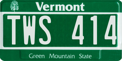 VT license plate TWS414