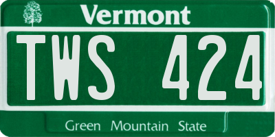 VT license plate TWS424