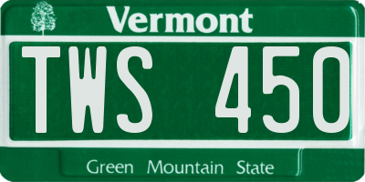 VT license plate TWS450