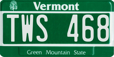 VT license plate TWS468