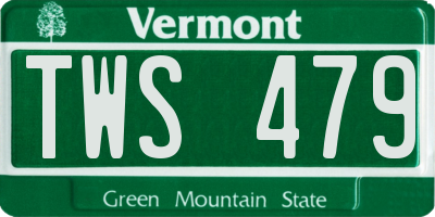 VT license plate TWS479