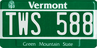 VT license plate TWS588