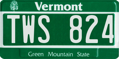 VT license plate TWS824