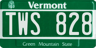 VT license plate TWS828