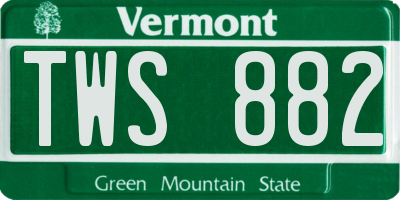 VT license plate TWS882