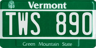 VT license plate TWS890