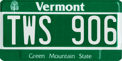 VT license plate TWS906