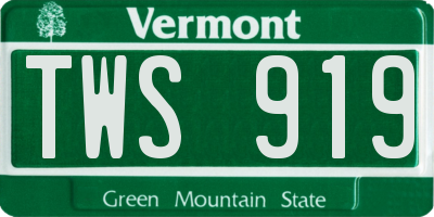 VT license plate TWS919