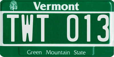 VT license plate TWT013