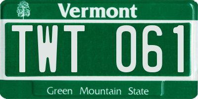 VT license plate TWT061