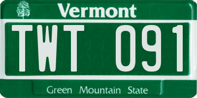 VT license plate TWT091