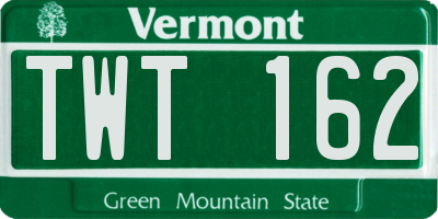 VT license plate TWT162
