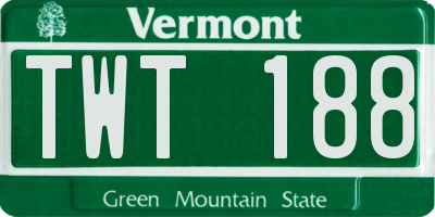 VT license plate TWT188