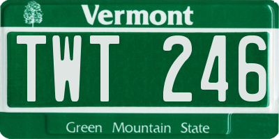 VT license plate TWT246