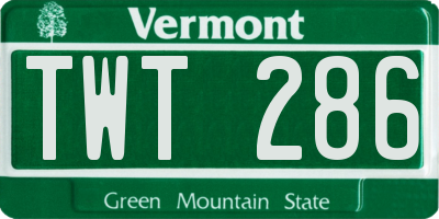 VT license plate TWT286