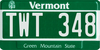 VT license plate TWT348