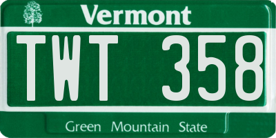 VT license plate TWT358