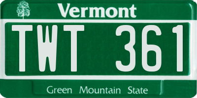 VT license plate TWT361