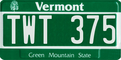 VT license plate TWT375
