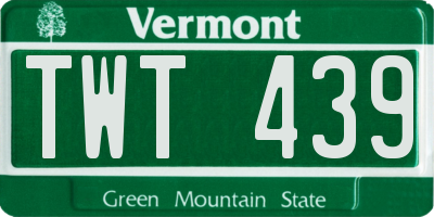 VT license plate TWT439