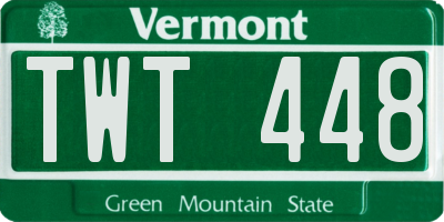 VT license plate TWT448