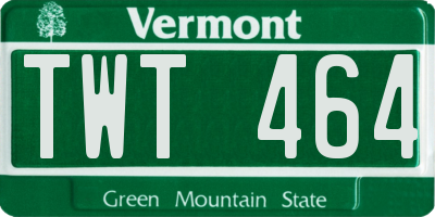 VT license plate TWT464